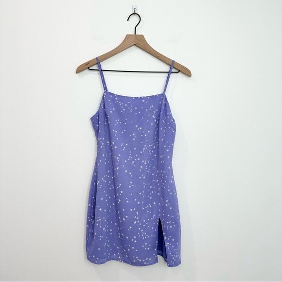 Superdown Kensley Dress Lavender Constellation Stars Small Slit Mini - Picture 3 of 10